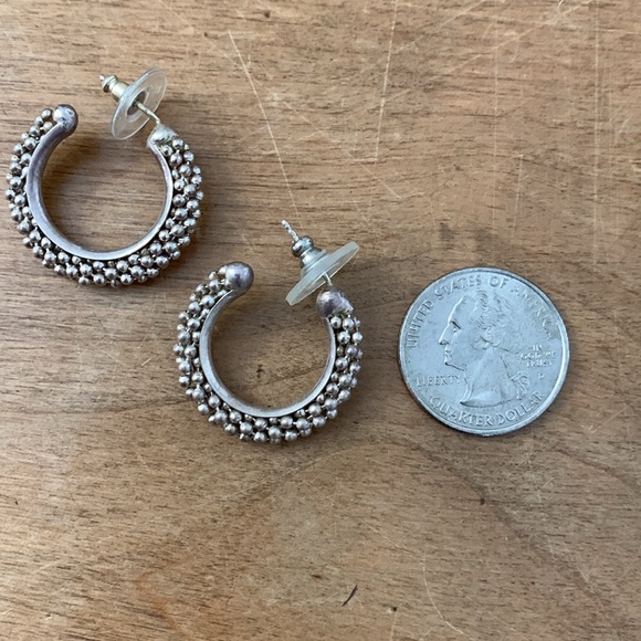 Silver Earrings - 1” beaded loops - Picture 6 of 8